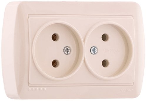 Розетка без заземления накладная Lezard Demet 2-м. кремовый фото Розетка без заземления накладная Lezard Demet 2-м. кремовый картинка